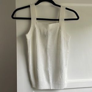 White sweater square neck tank